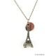 Bronskleurige halsketting met eiffel toren als hanger