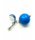 Oorclips met blauwe bolvormige hanger