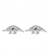 Zilverkleurige dinosaurus oorbellen (Stegosaurus)