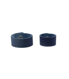 Blauwe glitter scarvelet, sjaal riem, van leer in een set van 2 stuks (10 en 13 cm.)