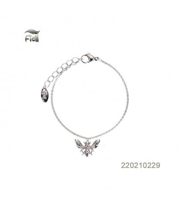 Zilverkleurige armband met een insect