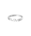 Zilverkleurige ring 'love' (16)
