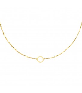 goudkleurige halsketting met een open cirkel