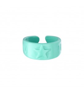 vel groene metalen candy ring met een ster