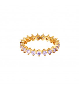 goudkleurige ring met paarse zirkoonstenen (16)