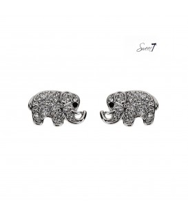 zilverkleurige olifanten met strass teentjes en een zwart oogje