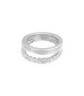 Zilverkleurige dubbele ring met gedraaide detail (16)