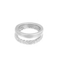 Zilverkleurige dubbele ring met gedraaide detail (16)