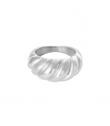 Zilverkleurige grote ring croissant (16)