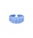 Blauwe candy ring met verticale ribbels