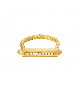 goudkleurige ring met een staaf met zirkoonsteentjes (16)