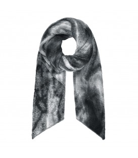 zwarte sjaal met gekleurde werveling patroon