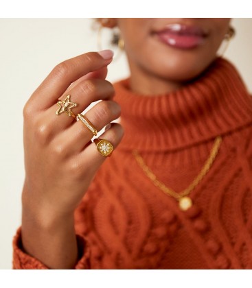 Zilverkleurige ring met grote ster van zirkoonsteentjes (17)