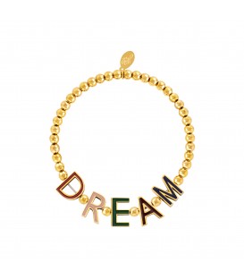 Goudkleurige armband met kralen 'DREAM'