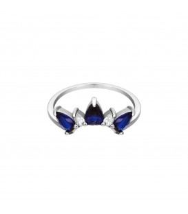 zilverkleurige ring in vorm van kroon met blauwe stenen (17)