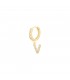 Goudkleurige oorbellen met zilverkleurige steentjes en hanger met de letter V