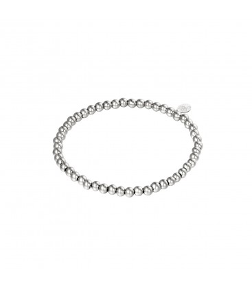 Zilverkleurige armband van middelgrote kralen