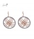 Rose gold oorhangers met strass steentjes en kettinkjes kruislings in de hanger