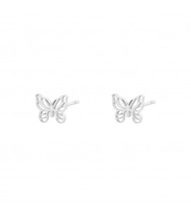 zilverkleurige oorbellen in vlindervorm