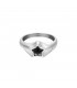 Zilverkleurige ring met zwarte ster van zirkoonsteen (16)