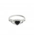 zilverkleurige ring met zwart hartje van zirkoonsteen (18)