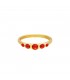 Goudkleurige ring met vijf rode zirkoonsteentjes (16)
