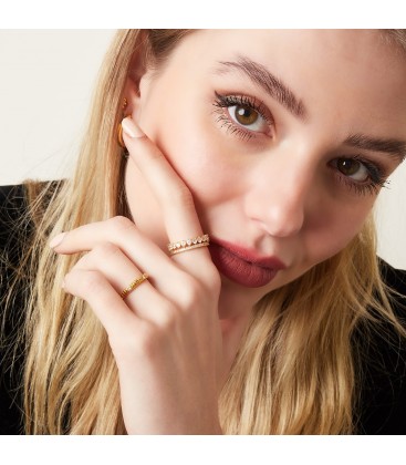 Zilverkleurige ring met zirkoonsteentjes en zebrastrepen (17)