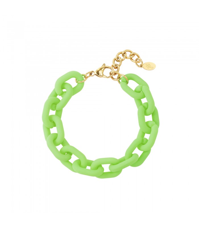 groene armband met een ketting | Sieradenvoorhaar