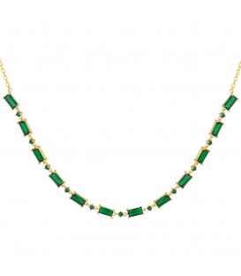 groene halsketting met zirconia steentjes