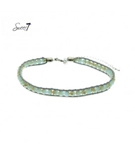 choker met turquoise glaskralen