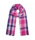 mooie zachte geruite sjaal in blauwe en roze tinten