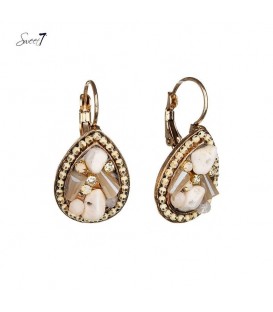 ovale goudkleurige oorbellen,druppel vorm,steentjes,sweet7,glamoureuze sieraden,elegante oorbellen,verfijnde oorbellen,ovale 