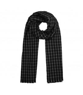 zwart met wit geblokte wintersjaal,winter,warm