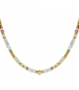 licht blauwe halsketting,goudkleurige kralen,hematiet steentjes,yehwang,mode,fashion,sieraden,accessoires