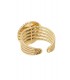 Goudkleurige ring met een paars natuursteen