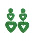 : groene kralen oorhangers,2 harten,yehwang,romantisch,speciale gelegenheden.