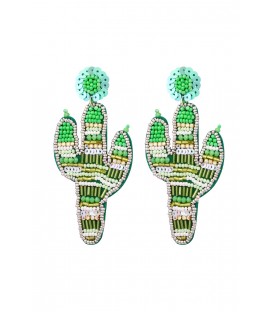 Kralen oorbellen cactus groen