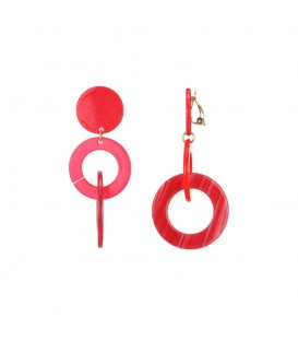 Roze Oorclips met Dubbele Hangers - Belle Miss | Trendy Fashion Accessoires