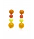 Francine Bramli - Oranje gekleurde kralen oorclips met effen oranje oorstukje
