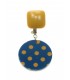 Blauwe oorclips met gele stippen en oorstukje - Unieke en stijlvolle toevoeging aan uw sieradencollectie