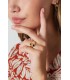 Goudkleurige ring met roze natuur steentjes