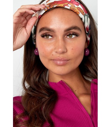 Fuchsia roze halve maan oorhangers
