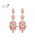 Feestelijk roze oorhangers met glas steentjes -elegante sieraden