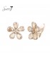 Elegant Camel Kleurige Bloem Oorclips - Perfecte Accessoire