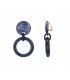 Prachtige Blauwe Oorclips met Cirkelvormige Hanger - Trendy Accessoires Online