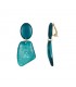 Trendy Turquoise Oorclips met Resin Hanger - Unieke Sieraden Online