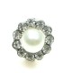 Elegante Strass Oorclips met Witte Parel - Modebewuste Keuze