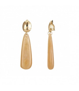 Elegante Beige Oorclips met Goud Accent - Must-have Accessoire