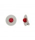 Trendy Zilveren Oorclips met Rood Steentje - Must-Have Accessoire