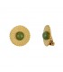 Goudkleurige Oorclips met Groene Steen - Chic & Stijlvol